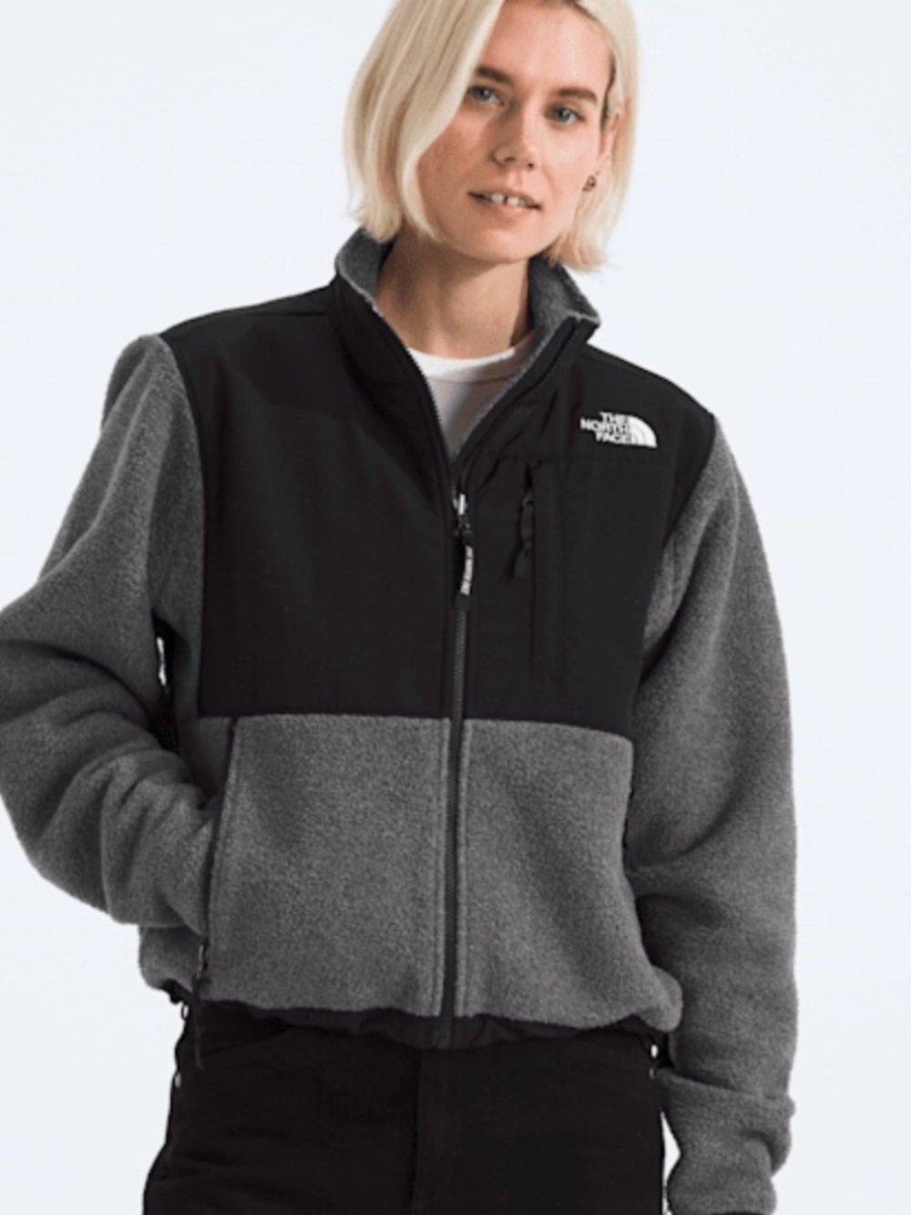 The North Face Women's sz M Two-Tone Black & Gray Fleece Jacket fall